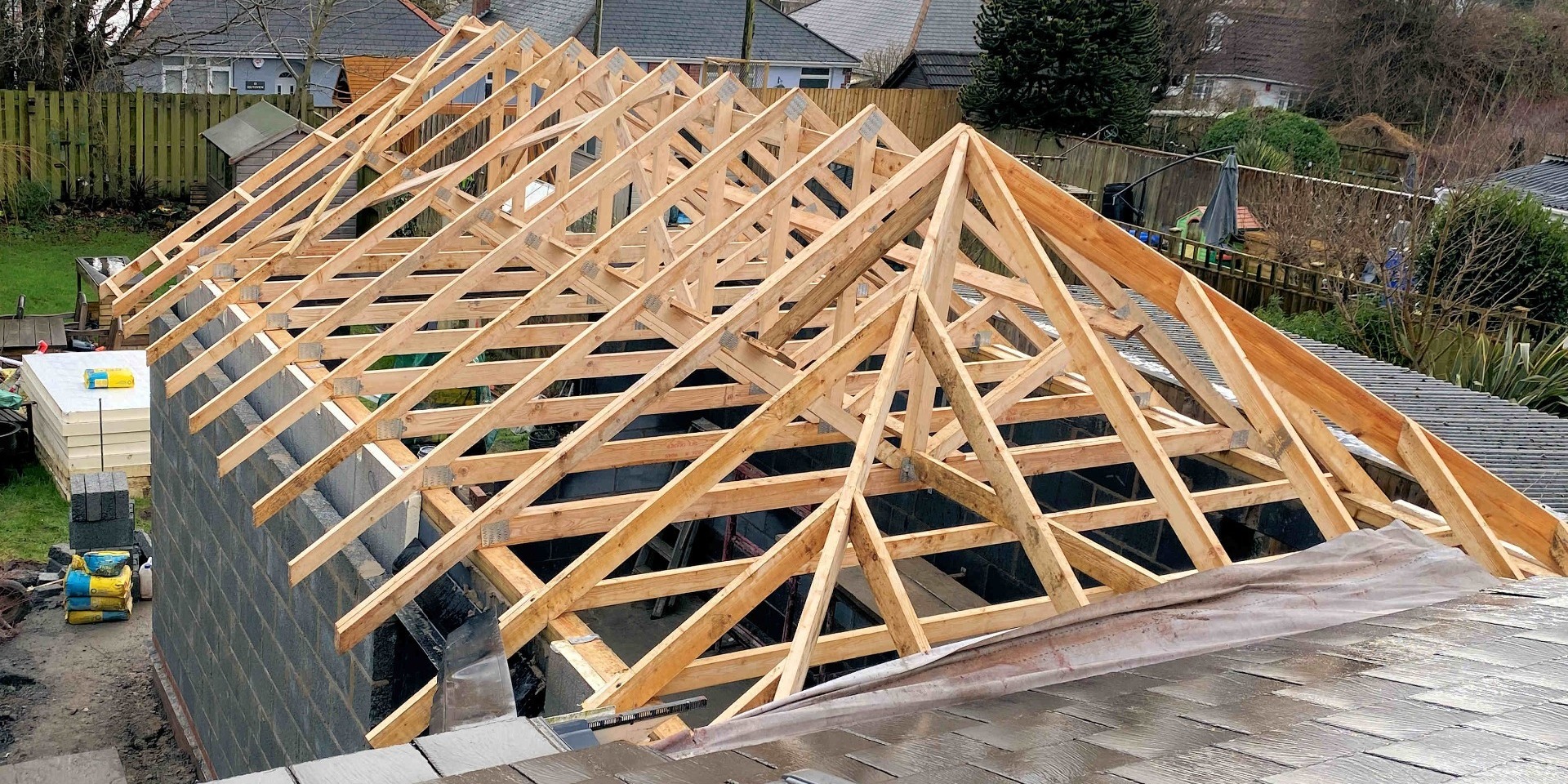 Flat steel framed for atrium latern roof in Bideford North Devon