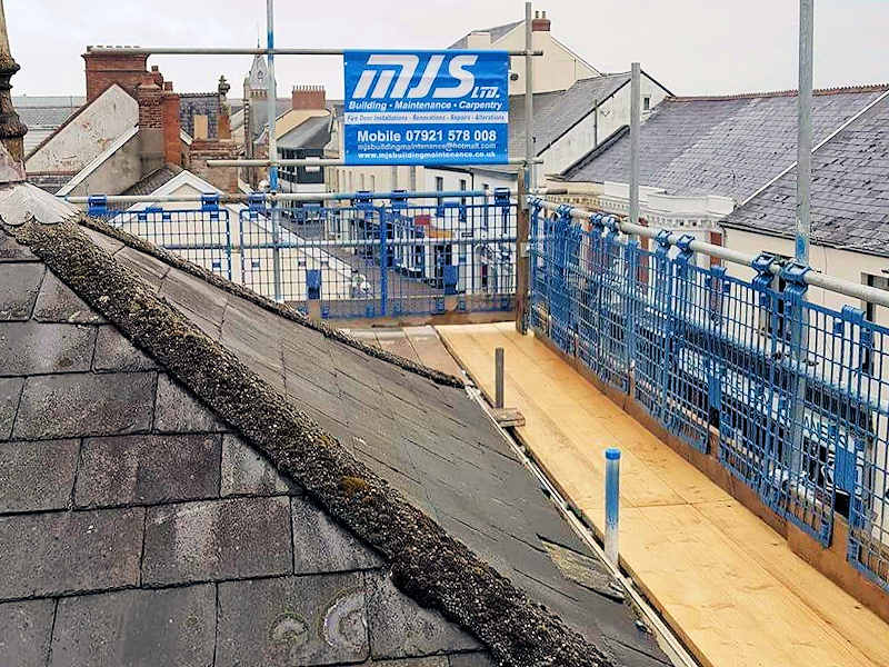 An established business in centre of Barnstaple complete repair of traditional slated roof and external decorations