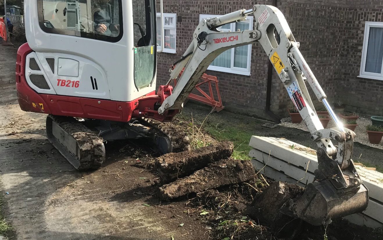 Mini excavator Barnstaple for local project